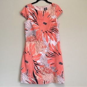 Vince Camuto Dahlia floral coral dress